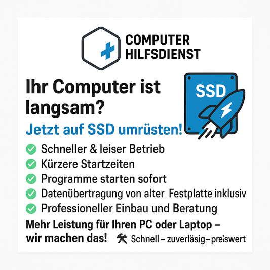 SSD Umrüstung Notebook Wien - Computer Hilfsdienst